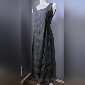 Virgo Black Maxi Dress with White Dots